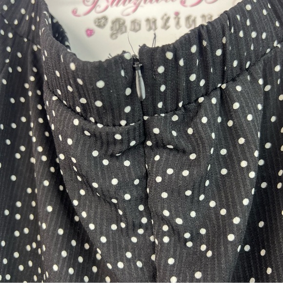 Showpo dress bell bottom sleeve dots Black and White Polka Dot Long Sleeve Dress - Picture 11 of 16